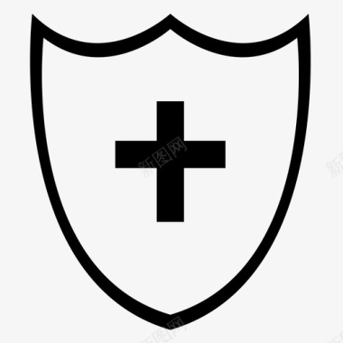 护盾掩护十字图标图标