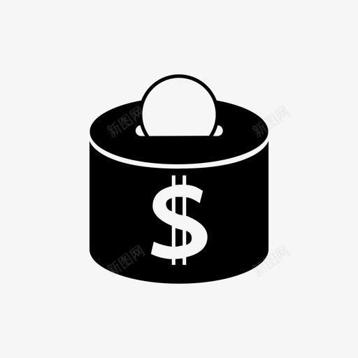 储蓄银行硬币图标svg_新图网 https://ixintu.com 储蓄 硬币 货币 金融 银行