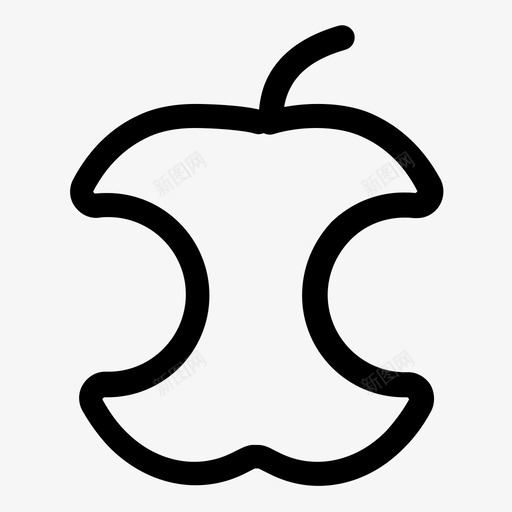 苹果核咬水果图标svg_新图网 https://ixintu.com 咬 水果 苹果核