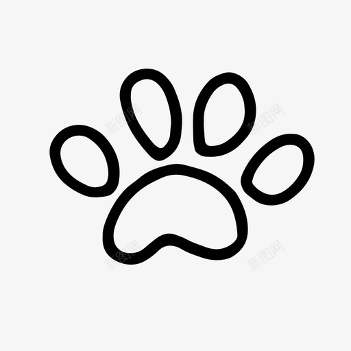 爪印猫狗图标svg_新图网 https://ixintu.com 宠物 宠物涂鸦 爪印 狗 猫