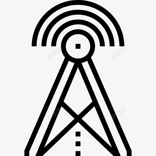 天线广播通信图标svg_新图网 https://ixintu.com 信号 塔台 天线 广播 无线 通信 通信和连接