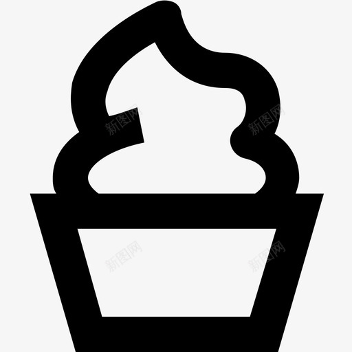 冰淇淋蛋卷杯子图标svg_新图网 https://ixintu.com 冰淇淋 杯子 甜点 系列必备品图标 蛋卷
