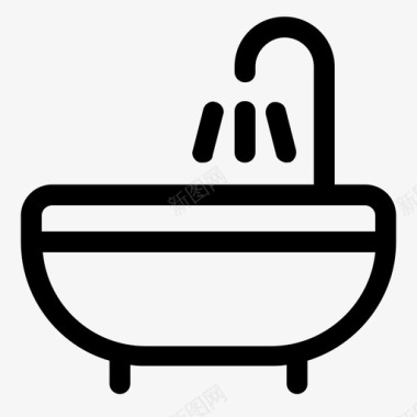 浴缸洗浴间淋浴间图标图标