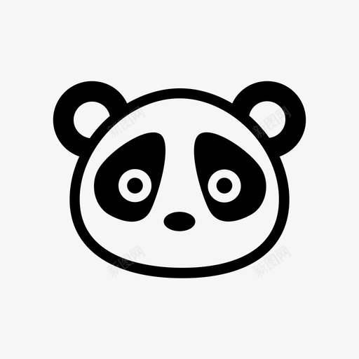 熊猫动物熊图标svg_新图网 https://ixintu.com 中国 动物 可爱 熊 熊猫 脸