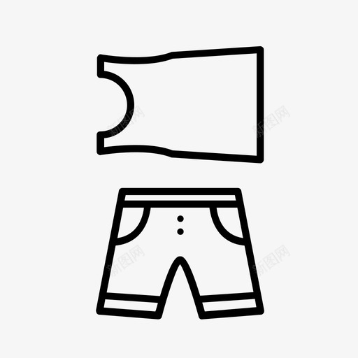 衣服衬衫短裤图标svg_新图网 https://ixintu.com 夏装 短裤 衣服 衬衫