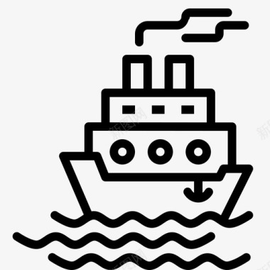 邮轮海上船舶图标图标