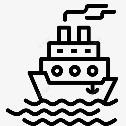 邮轮海上船舶图标svg_新图网 https://ixintu.com 海上 航海和海事 船舶 邮轮
