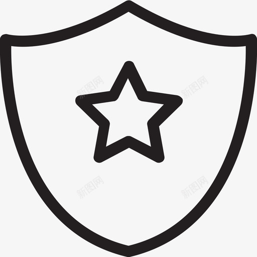 盾之星成就防御图标svg_新图网 https://ixintu.com 体育图标 勋章 安全元素 成就 盾之星 防御