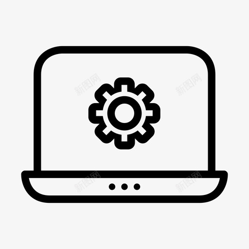 笔记本电脑齿轮显示工具工具图标svg_新图网 https://ixintu.com 工具 显示工具 笔记本电脑齿轮