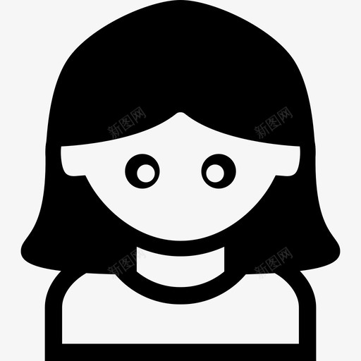 有着黑色直发的女孩人们图标svg_新图网 https://ixintu.com 人们 有着黑色直发的女孩