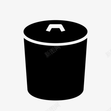 垃圾桶篮子垃圾桶圆形图标图标