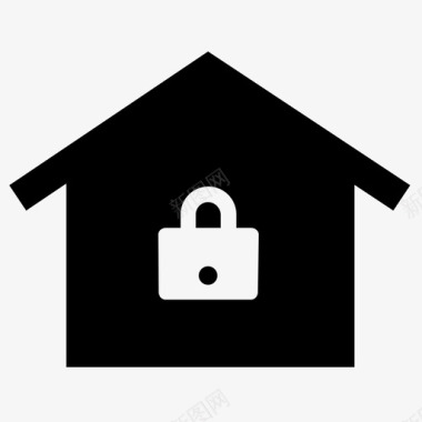 家庭安全门锁私人图标图标