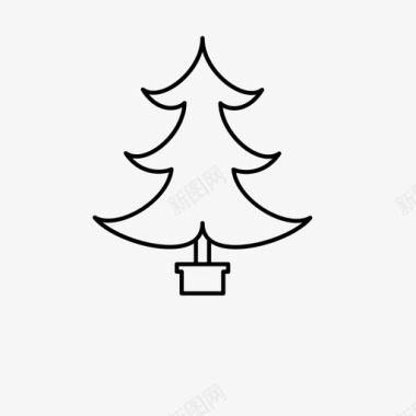 圣诞树降临冷杉树图标图标