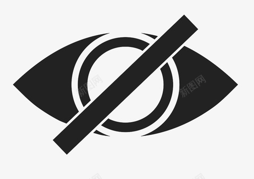 隐藏眼睛禁止图标svg_新图网 https://ixintu.com 不可见 眼睛 禁止 视觉 隐藏