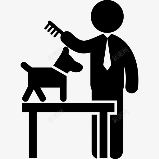 梳理狗动物狗的人图标svg_新图网 https://ixintu.com 动物 梳理狗 狗的人