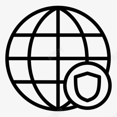 网络安全全球网络保护图标图标