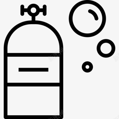 氧气罐钢瓶潜水器图标图标
