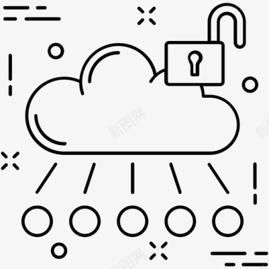 云计算云锁隐私图标图标
