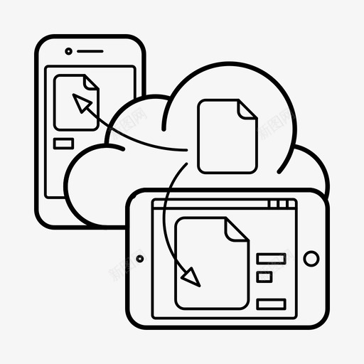 云同步文件托管图标svg_新图网 https://ixintu.com 云同步 云服务 存储 托管 文件
