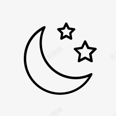 夜晚黄昏月亮图标图标