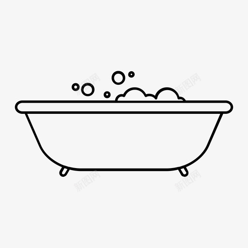 浴缸浴室泡泡浴图标svg_新图网 https://ixintu.com 泡泡浴 浴室 浴室用品 浴缸