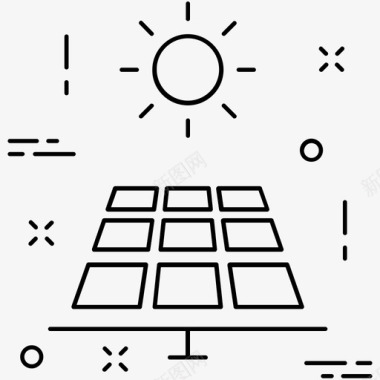 太阳能板可再生能源太阳能电池图标图标