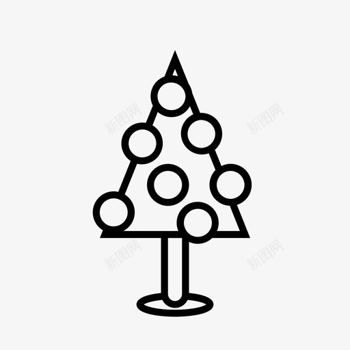树圣诞树冷杉图标svg_新图网 https://ixintu.com 冷杉 圣诞树 树 装饰品