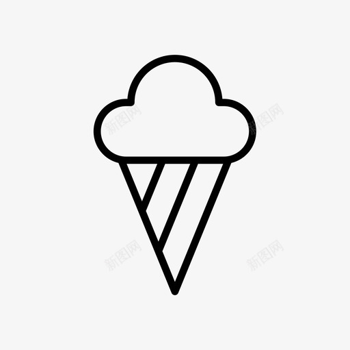 冰淇淋筒甜点食物图标svg_新图网 https://ixintu.com 冰淇淋 冰淇淋筒 甜点 食物 食物细线图标集