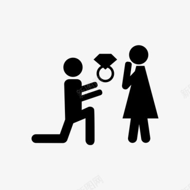 求婚情侣订婚图标图标