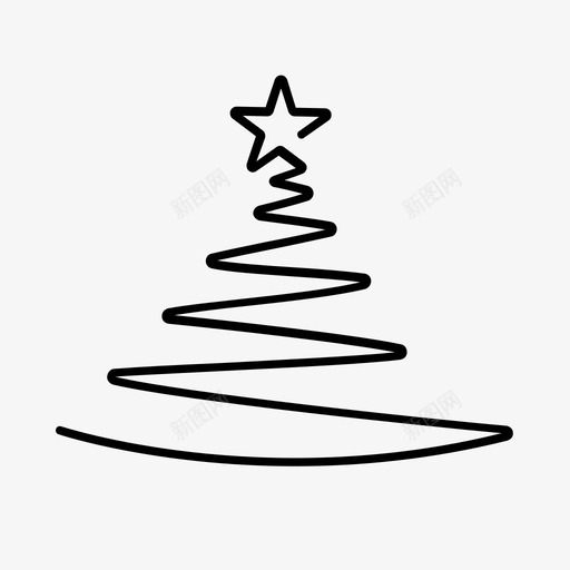 圣诞树星星图标svg_新图网 https://ixintu.com 圣诞树 星星