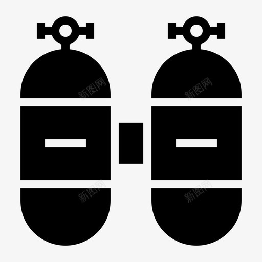 氧气罐钢瓶潜水图标svg_新图网 https://ixintu.com 氧气罐 水肺 潜水 航海和海洋雕刻 钢瓶