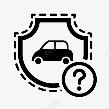 汽车保险未知保护安全图标图标
