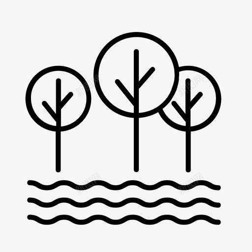 中央公园自然树木图标svg_新图网 https://ixintu.com 中央公园 城市景观 树木 自然