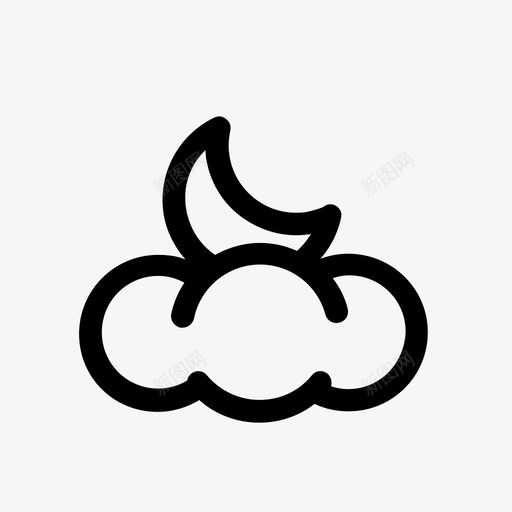 多云的夜晚天气预报天空图标svg_新图网 https://ixintu.com 多云的夜晚 天气 天气预报 天空