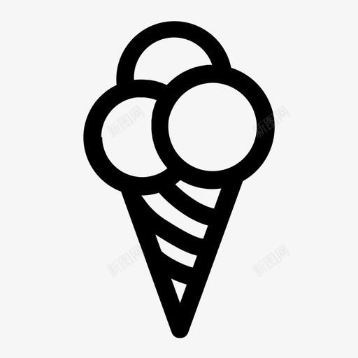 冰淇淋筒糖果食物图标svg_新图网 https://ixintu.com 冰淇淋 冰淇淋筒 甜食 糖果 食物