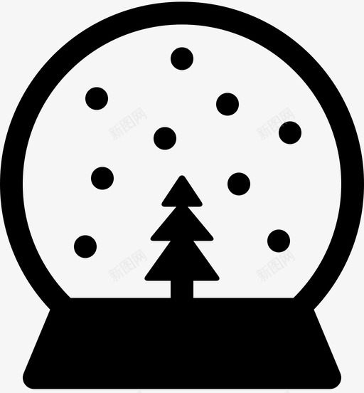 雪地球仪树碗圣诞图标svg_新图网 https://ixintu.com 圣诞 圣诞和冬天填充 玩具 玻璃 碗 礼物 雪地球仪树