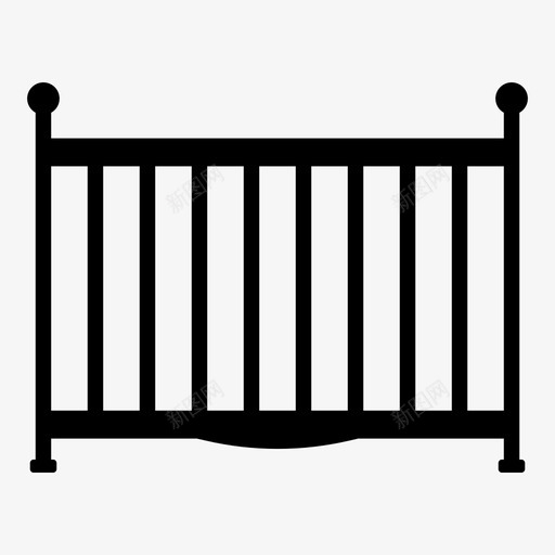 婴儿床床家具图标svg_新图网 https://ixintu.com 婴儿床 家具 床