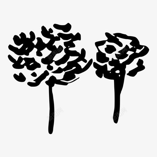 树木涂鸦手绘图标svg_新图网 https://ixintu.com 公园树木 手绘 木材 树木 涂鸦 自然 花卉自然