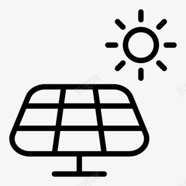 太阳能电池板生态能源图标图标