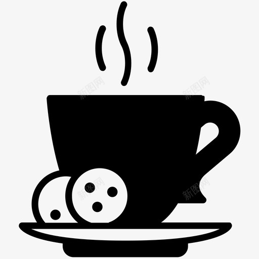 带曲奇的热咖啡咖啡杯子图标svg_新图网 https://ixintu.com 咖啡 带曲奇的热咖啡 杯子 温暖 美味的餐厅铭文 饮料