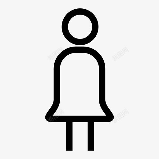 女人浴室牌子图标svg_新图网 https://ixintu.com 厕所 女人 浴室 牌子