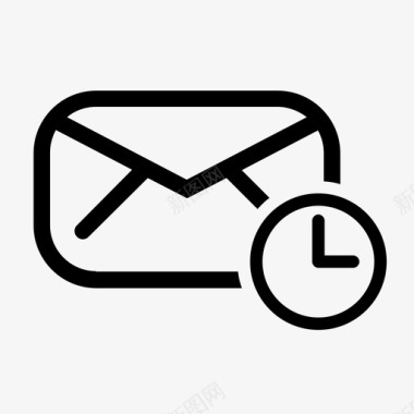 电子邮件计时时钟信封图标图标