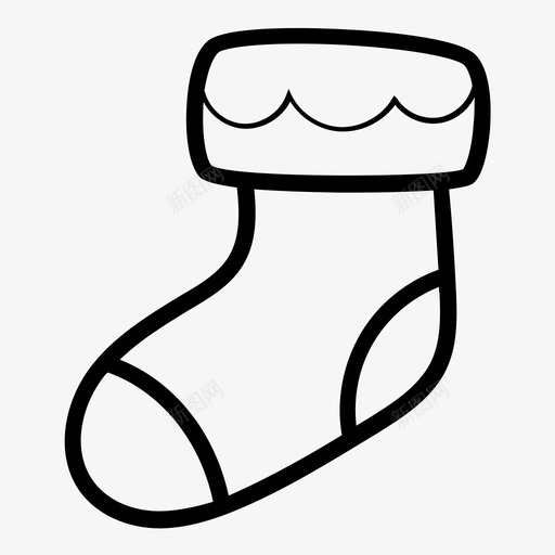 圣诞袜装饰礼物图标svg_新图网 https://ixintu.com 圣诞手绘 圣诞袜 礼物 节日 装饰