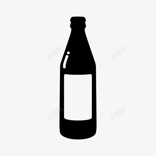啤酒瓶酒精深色图标svg_新图网 https://ixintu.com 啤酒瓶 深色 满的 酒精