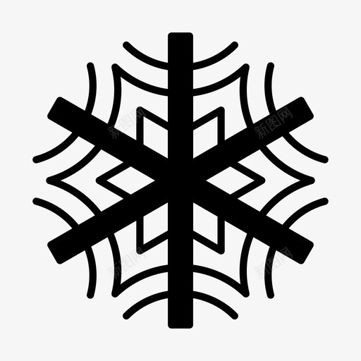 雪花圣诞节冰图标svg_新图网 https://ixintu.com 冬天 冰 固体 圣诞节 雪花