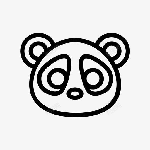 熊猫动物可爱图标svg_新图网 https://ixintu.com 乌特动物 动物 可爱 头 熊猫 脸 食肉动物