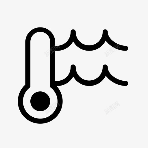 水温最低温度温度计图标svg_新图网 https://ixintu.com 天气 天气图标集 最低温度 水温 温度计