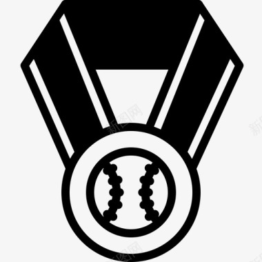 棒球奖章运动胜利图标图标