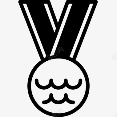 游泳奖牌美味运动奖牌风格1字形图标图标