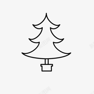 圣诞树降临冷杉树图标图标